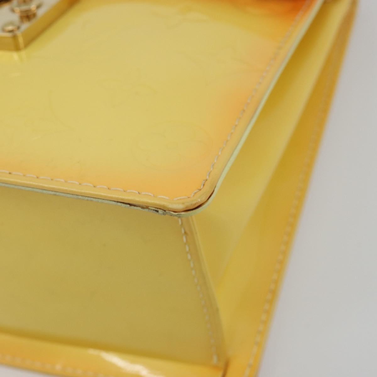 LOUIS VUITTON Monogram Vernis Spring Street Lime Yellow M91068 LV Auth 196196