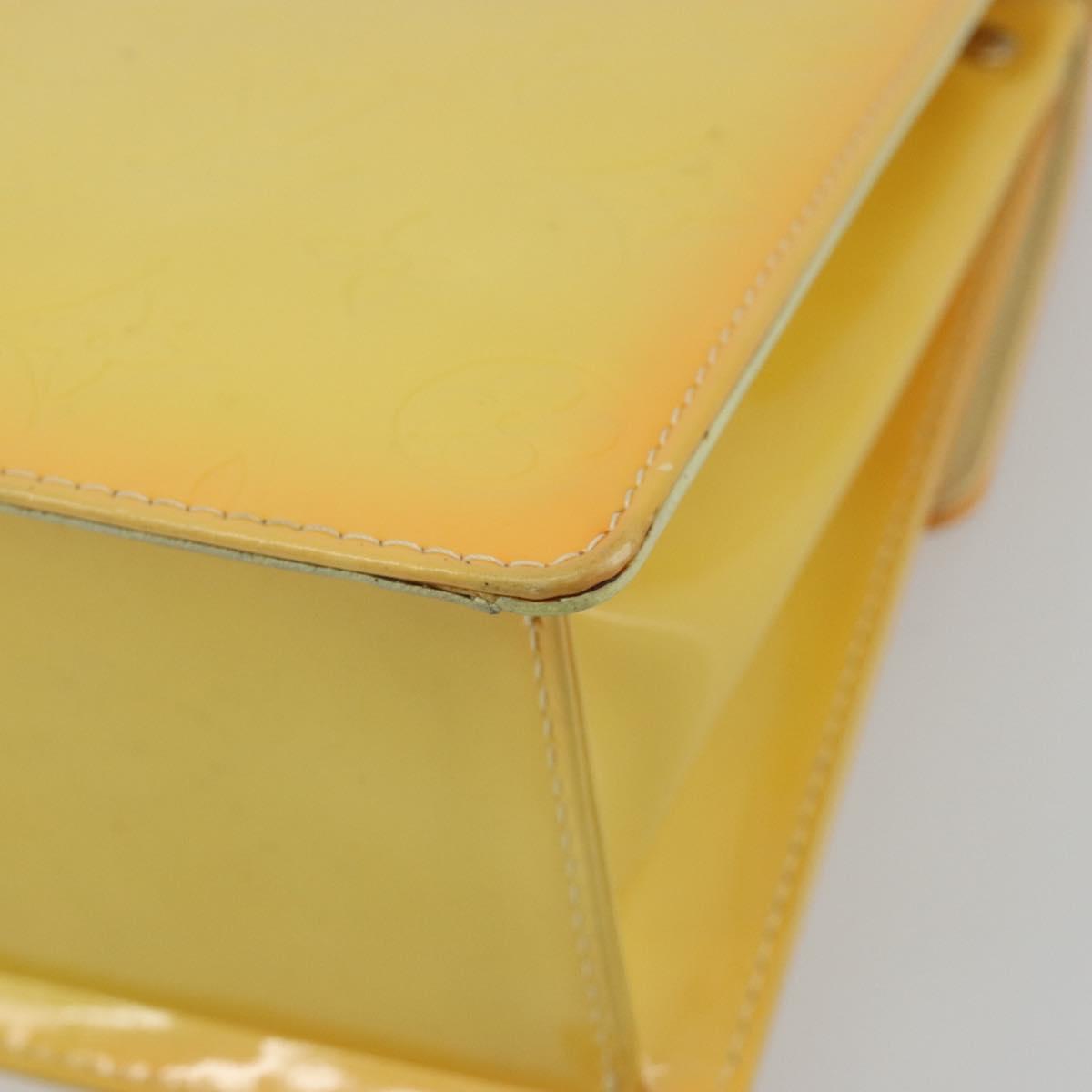 LOUIS VUITTON Monogram Vernis Spring Street Lime Yellow M91068 LV Auth 196196