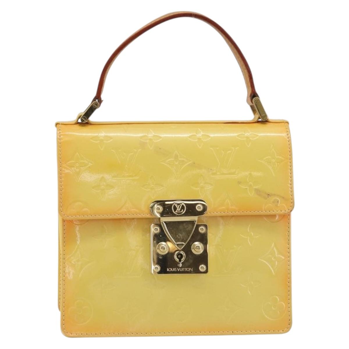 LOUIS VUITTON Monogram Vernis Spring Street Lime Yellow M91068 LV Auth 196196