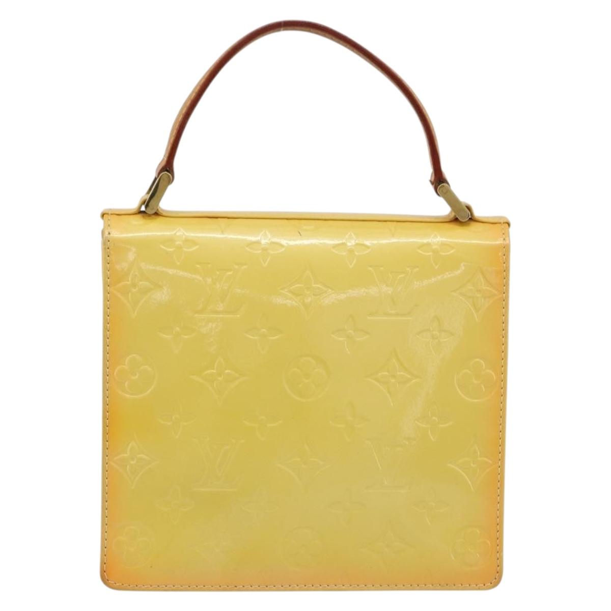 LOUIS VUITTON Monogram Vernis Spring Street Lime Yellow M91068 LV Auth 196196