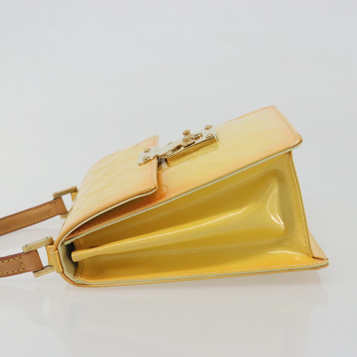 LOUIS VUITTON Monogram Vernis Spring Street Lime Yellow M91068 LV Auth 196196