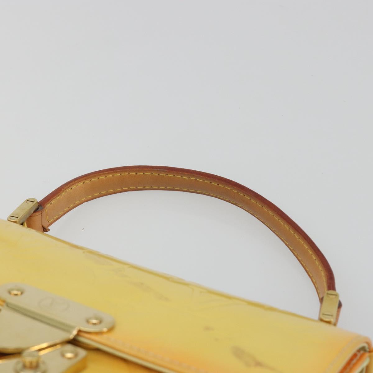 LOUIS VUITTON Monogram Vernis Spring Street Lime Yellow M91068 LV Auth 196196