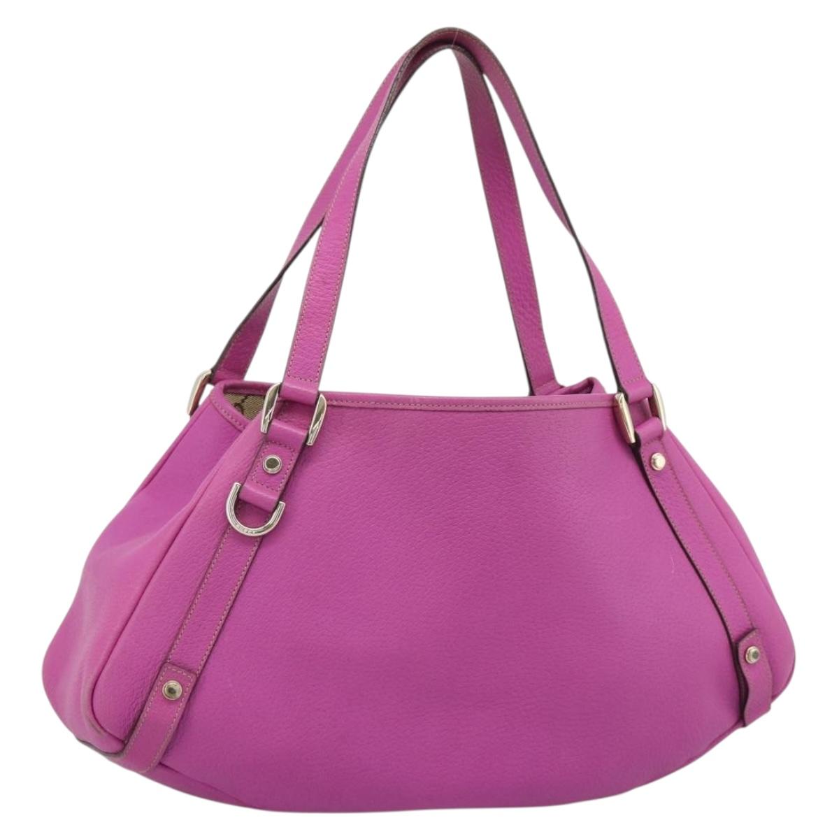 GUCCI Abby Sookie Tote Bag Leather Pink Gold Tone 130736 Auth 196200
