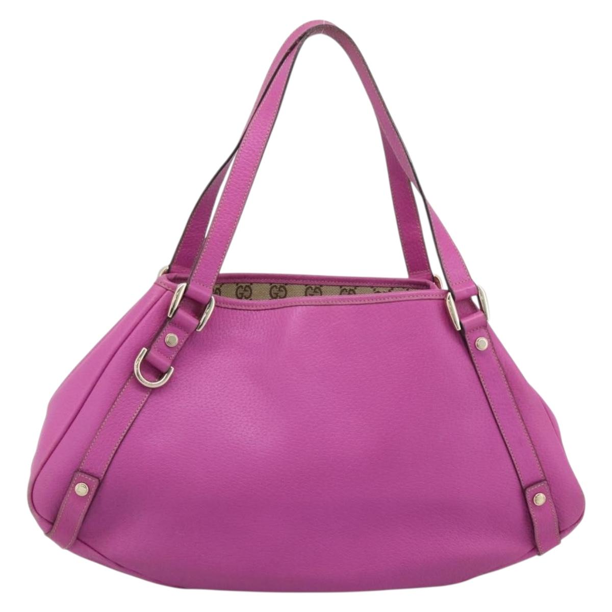 GUCCI Abby Sookie Tote Bag Leather Pink Gold Tone 130736 Auth 196200