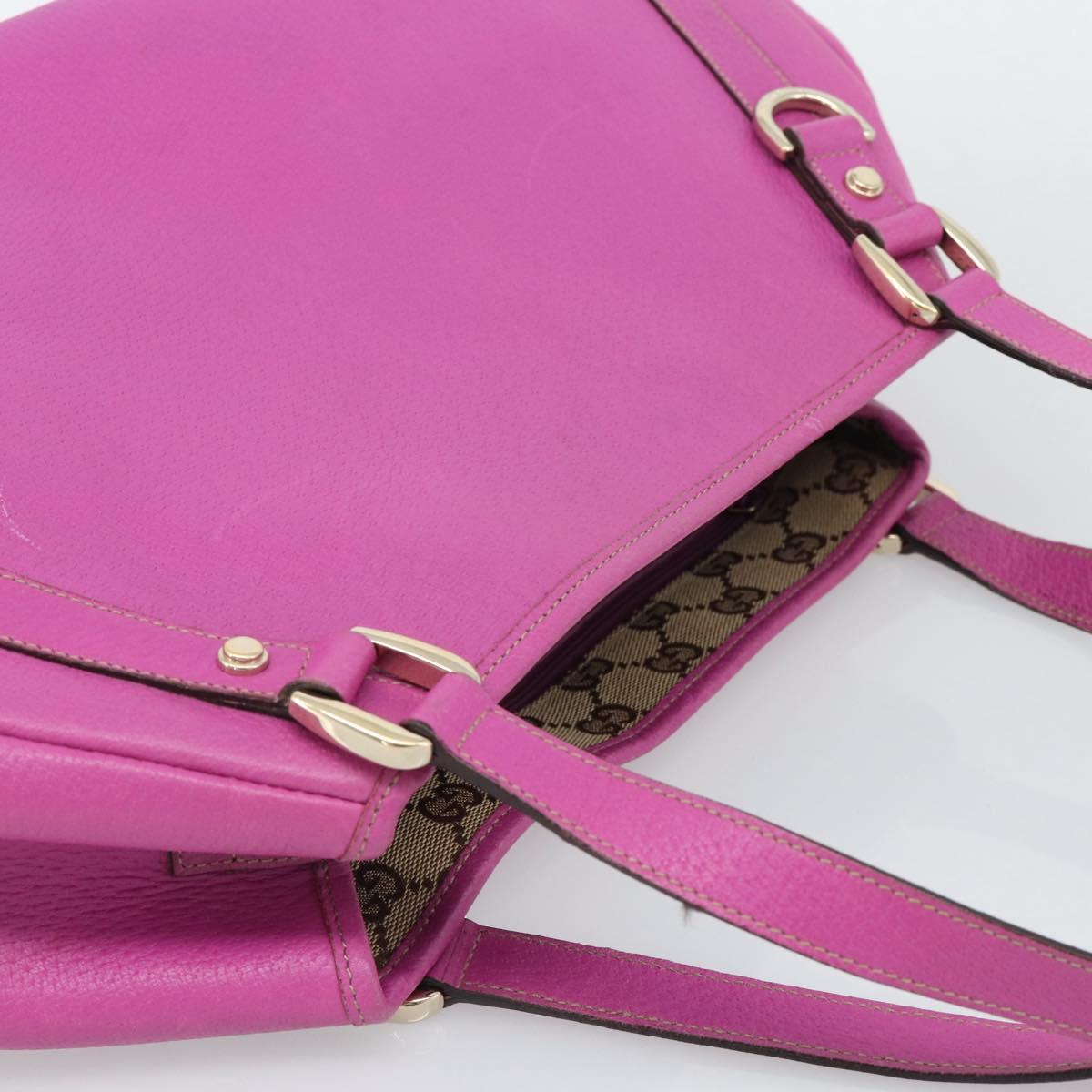 GUCCI Abby Sookie Tote Bag Leather Pink Gold Tone 130736 Auth 196200