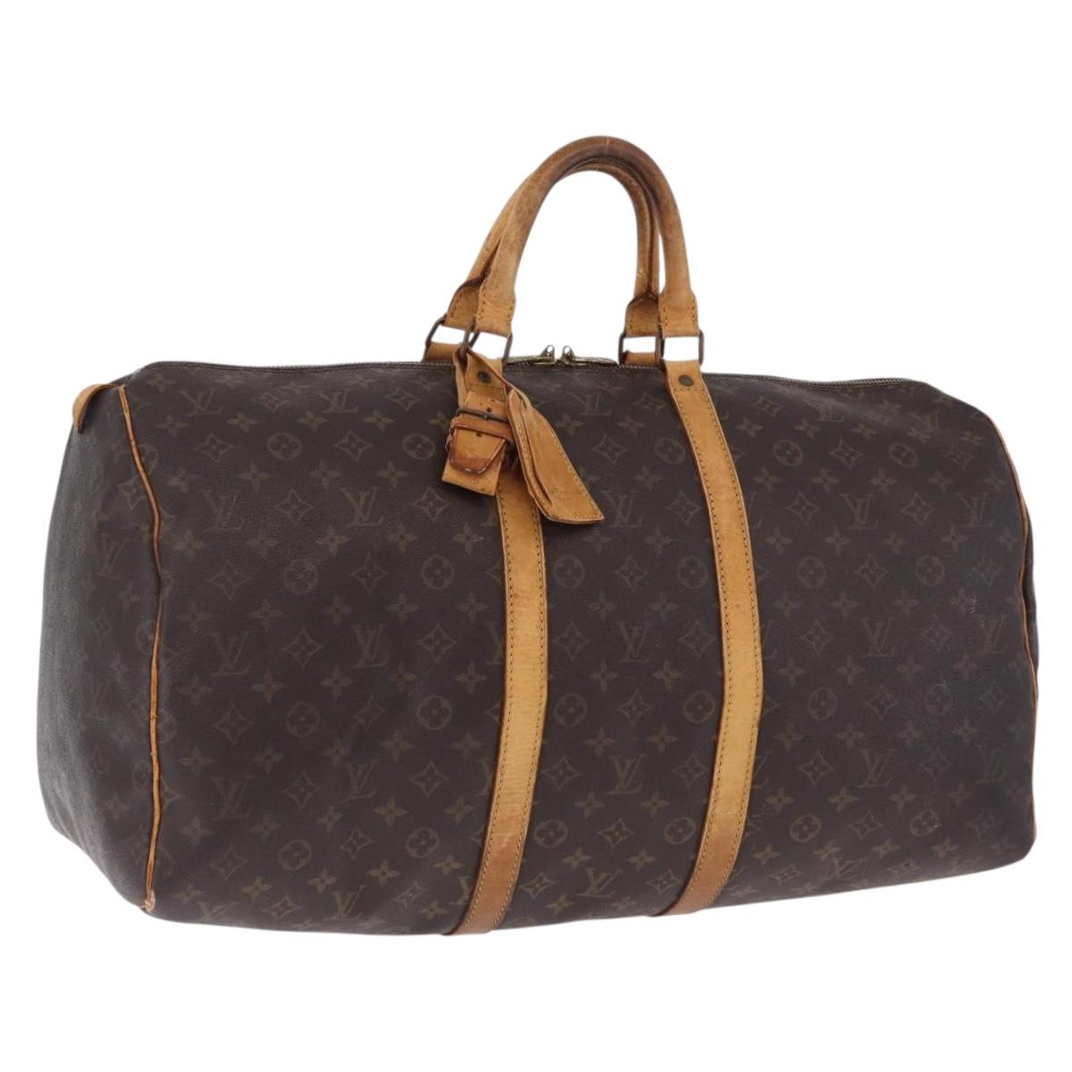 LOUIS VUITTON Monogram Keepall 55 Boston Bag M41424 LV Auth 196206