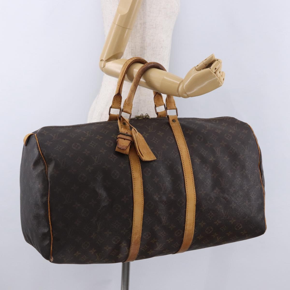 LOUIS VUITTON Monogram Keepall 55 Boston Bag M41424 LV Auth 196206
