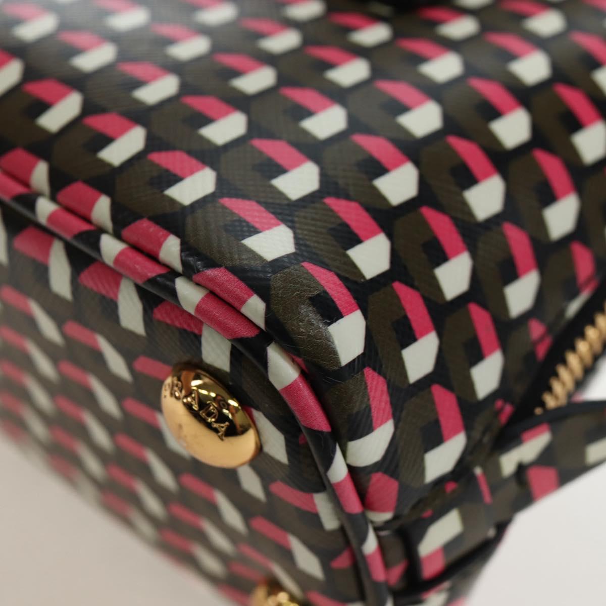 PRADA Saffiano Hand Bag 2way Multicolor Auth 196210V
