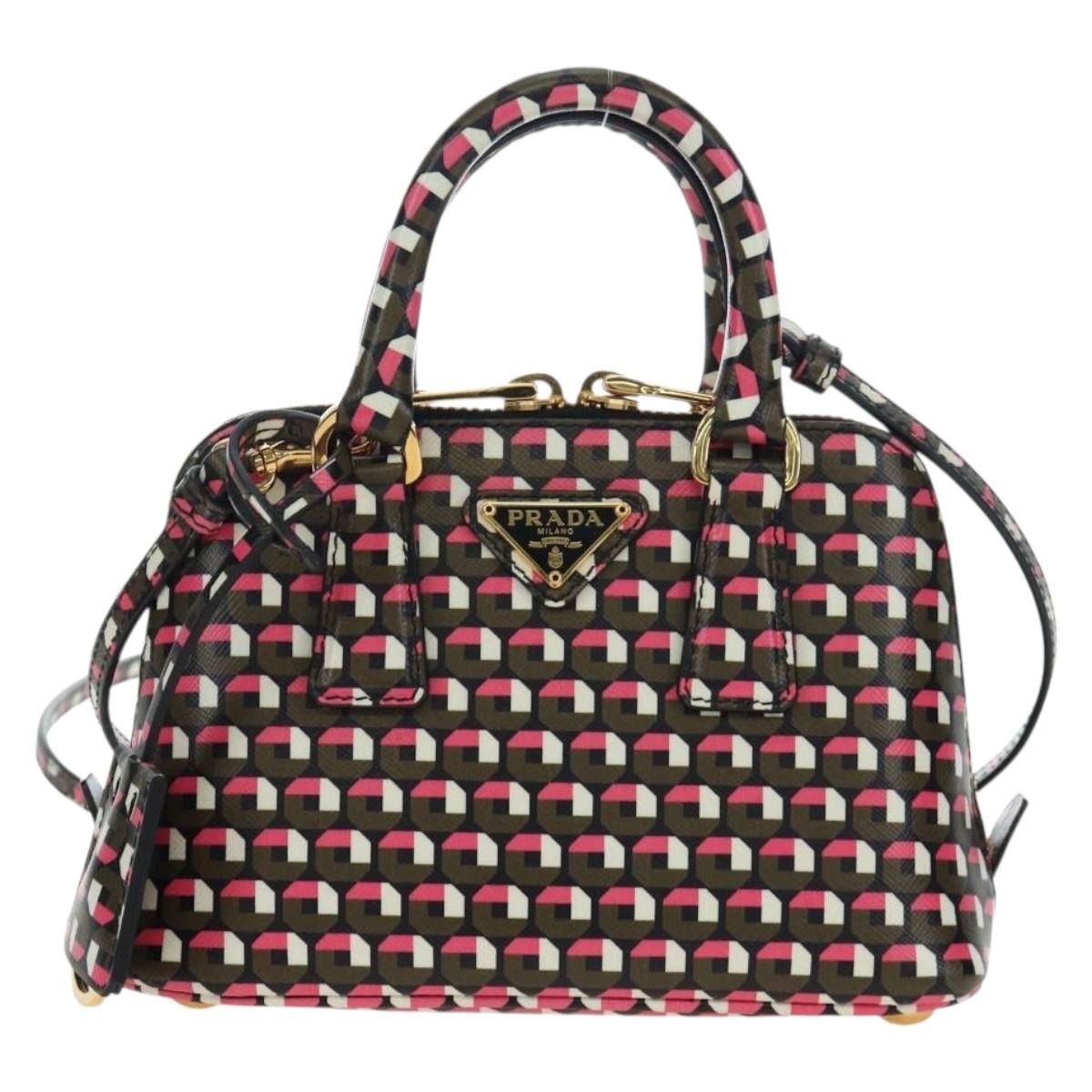PRADA Saffiano Hand Bag 2way Multicolor Auth 196210V