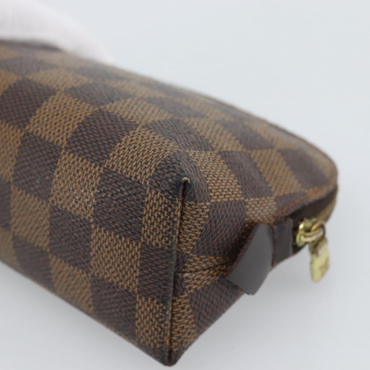 LOUIS VUITTON Damier Ebene Pochette Cosmetic PM Pouch N47516 LV Auth 196212