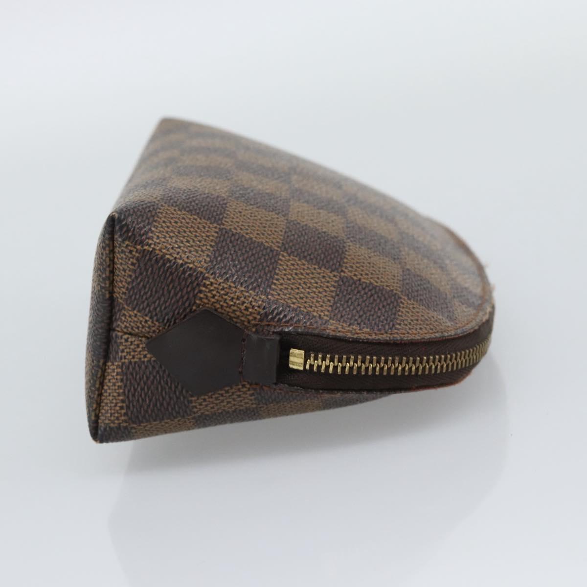 LOUIS VUITTON Damier Ebene Pochette Cosmetic PM Pouch N47516 LV Auth 196212