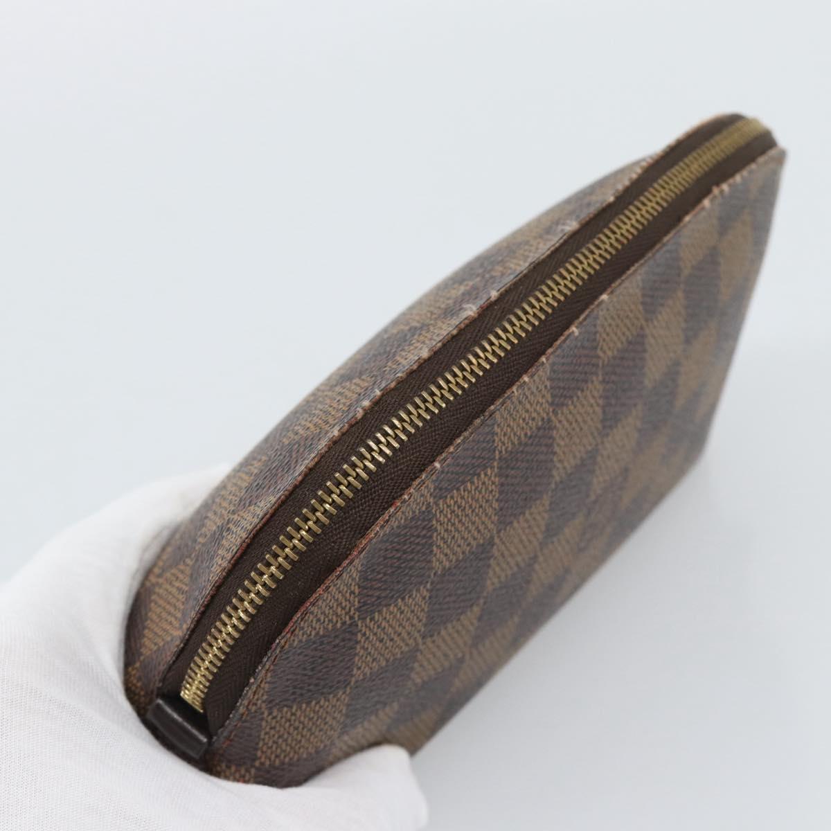 LOUIS VUITTON Damier Ebene Pochette Cosmetic PM Pouch N47516 LV Auth 196212