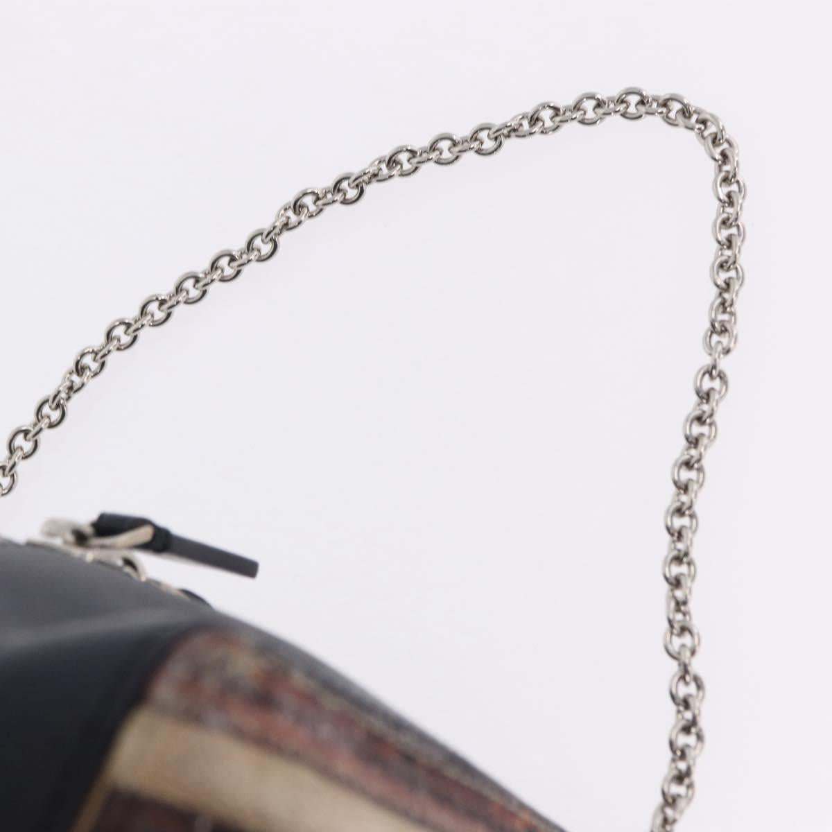 LOUIS VUITTON Trompe l'oeil Hand Bag Leather Navy Silver M52350 LV Auth 196213