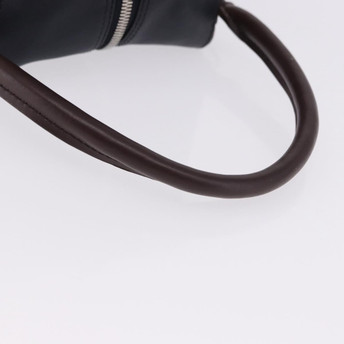 LOUIS VUITTON Trompe l'oeil Hand Bag Leather Navy Silver M52350 LV Auth 196213