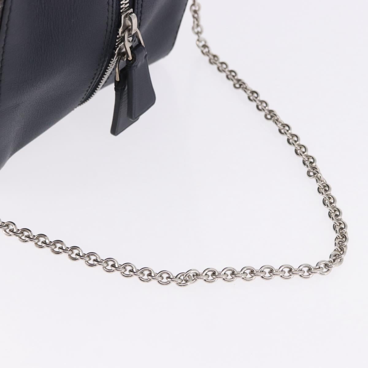 LOUIS VUITTON Trompe l'oeil Hand Bag Leather Navy Silver M52350 LV Auth 196213