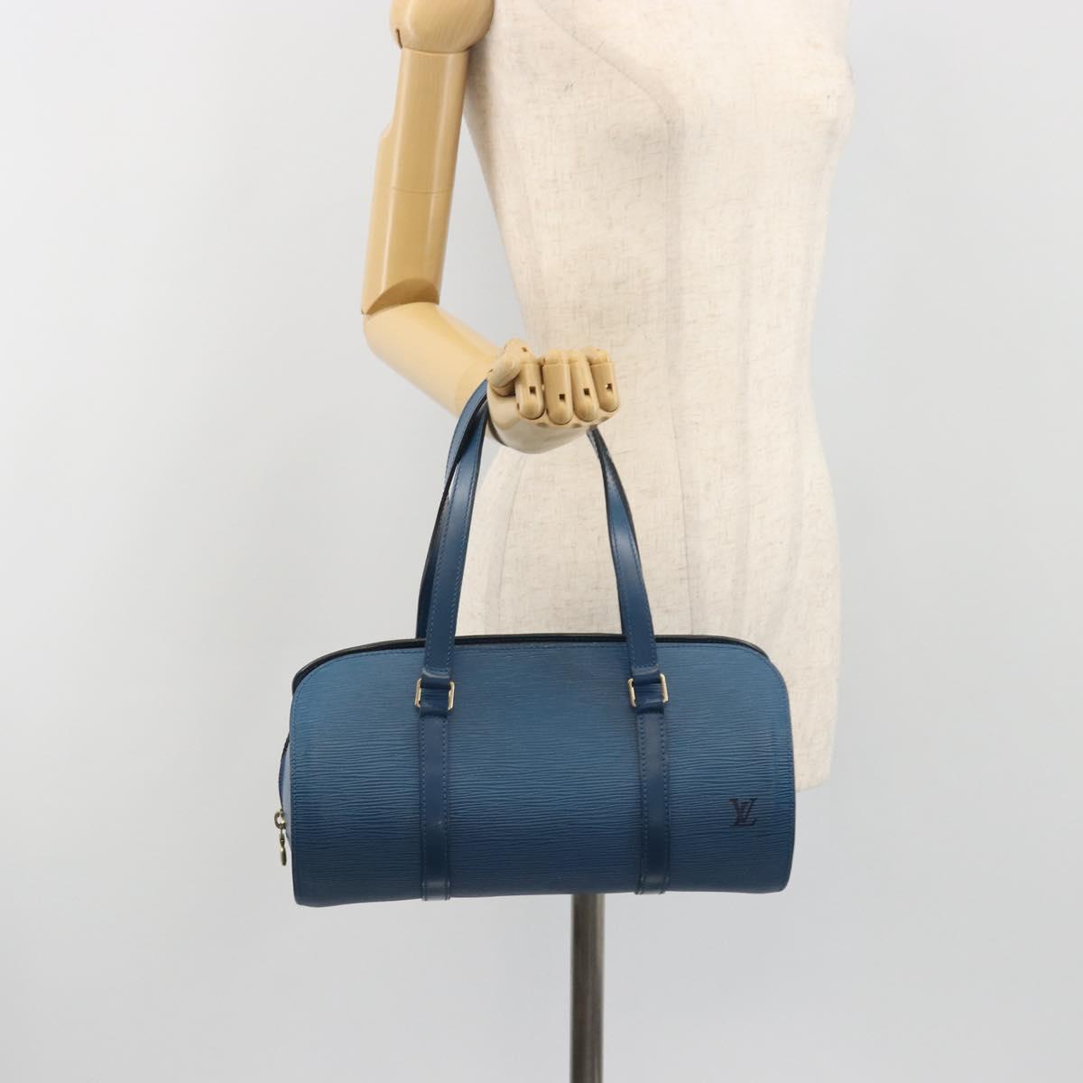 LOUIS VUITTON Epi Soufflot Hand Bag Blue M52225 LV Auth 196215