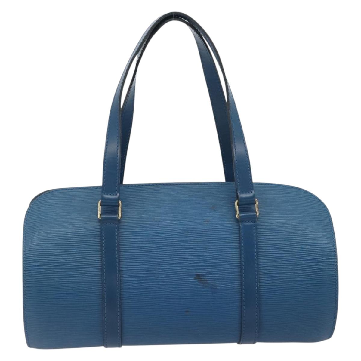 LOUIS VUITTON Epi Soufflot Hand Bag Blue M52225 LV Auth 196215