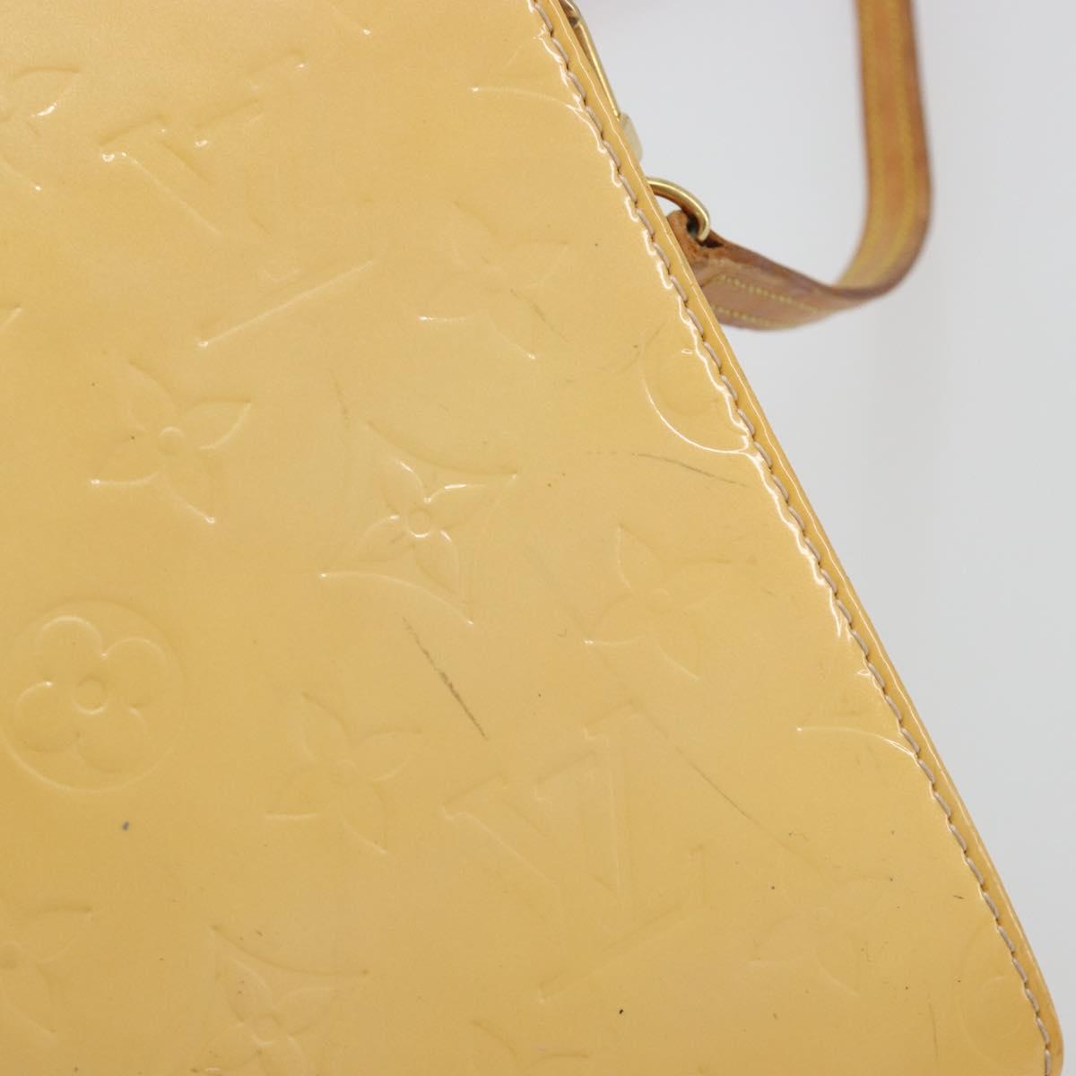 LOUIS VUITTON Monogram Vernis Motto Pouch Marshmallow Pink M91312 LV Auth 196217