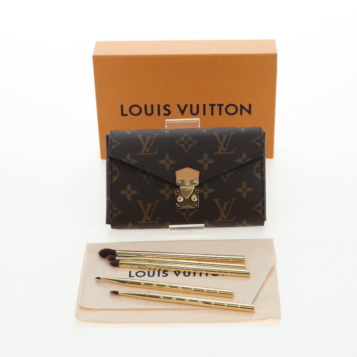 LOUIS VUITTON Monogram Lip & Eye Brush Set Pouch LBC001 LV Auth 196218V