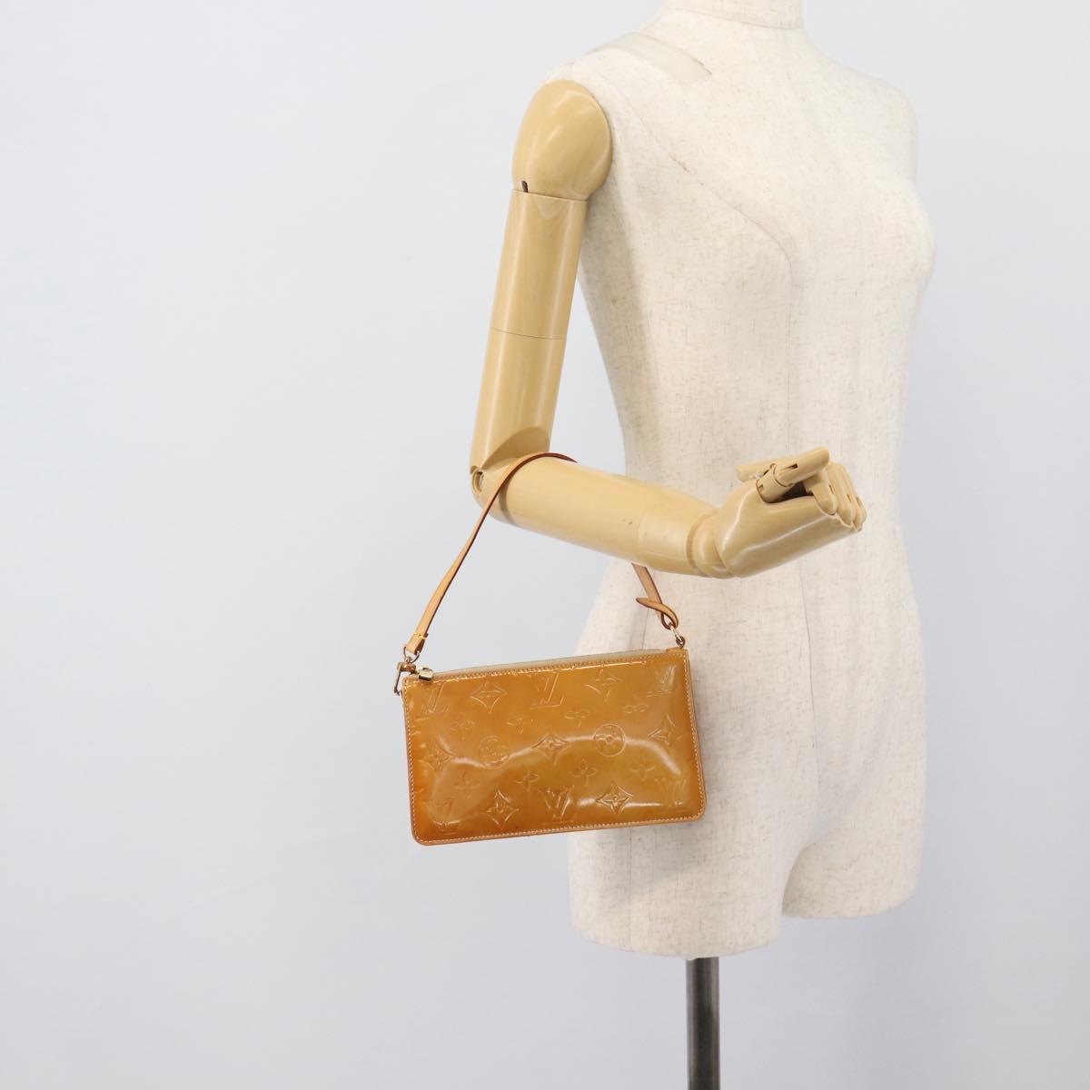 LOUIS VUITTON Monogram Vernis Lexington Accessory Pouch Beige M91010 Auth 196220
