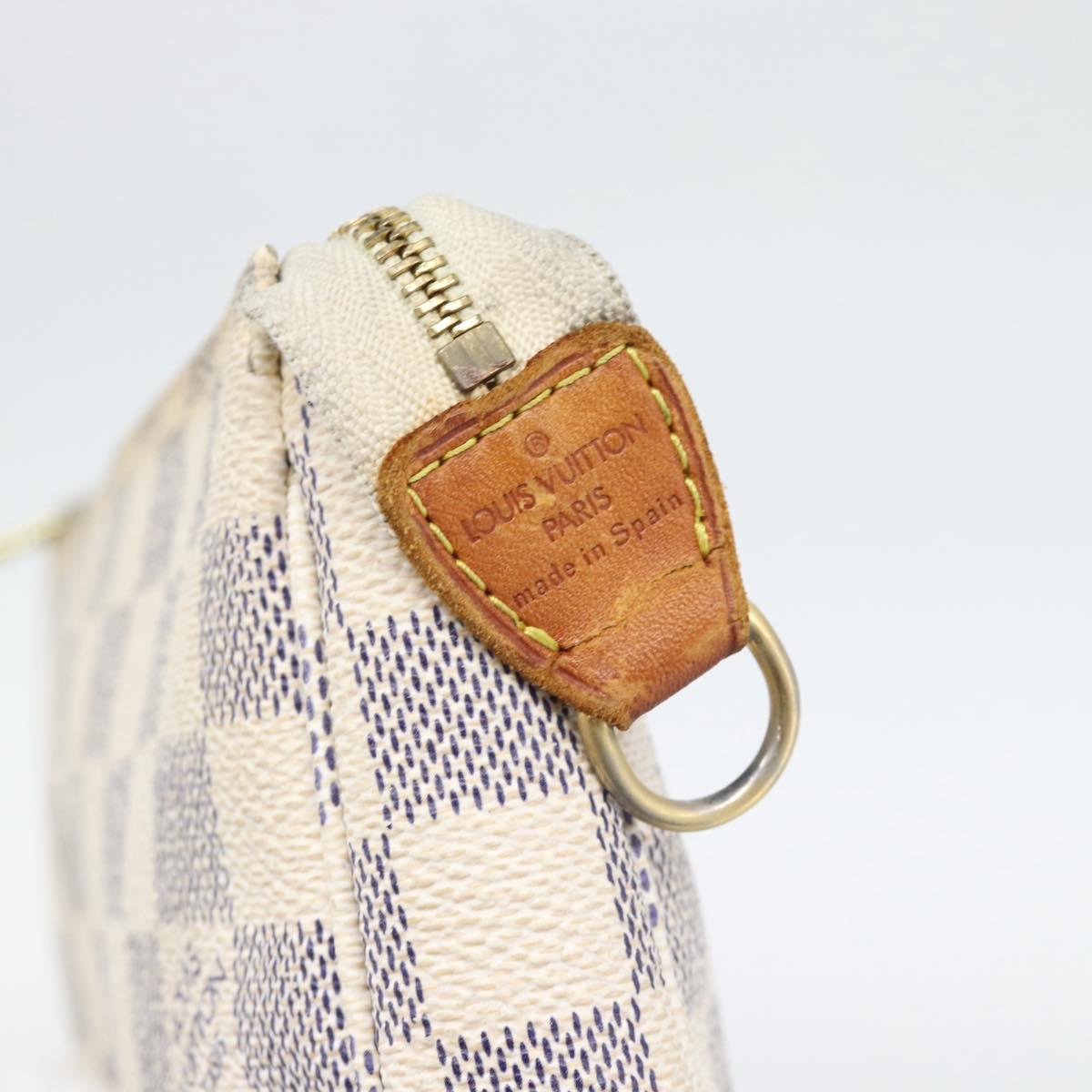 LOUIS VUITTON Damier Azur Pochette Accessoires Pouch N51986 LV Auth 196222