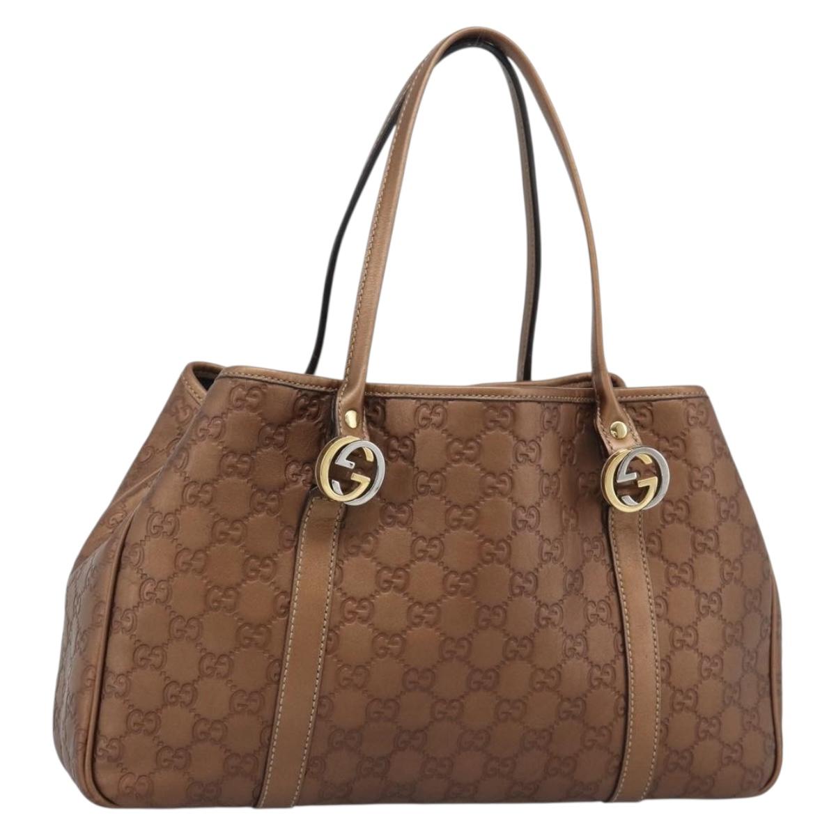 LOUIS VUITTON Guccissima Miss GG Tote Bag Leather Bronze 232957 LV Auth 196226A