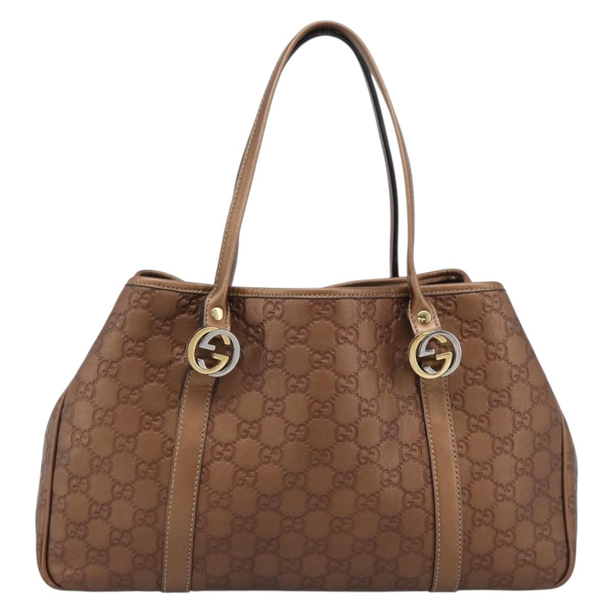 LOUIS VUITTON Guccissima Miss GG Tote Bag Leather Bronze 232957 LV Auth 196226A