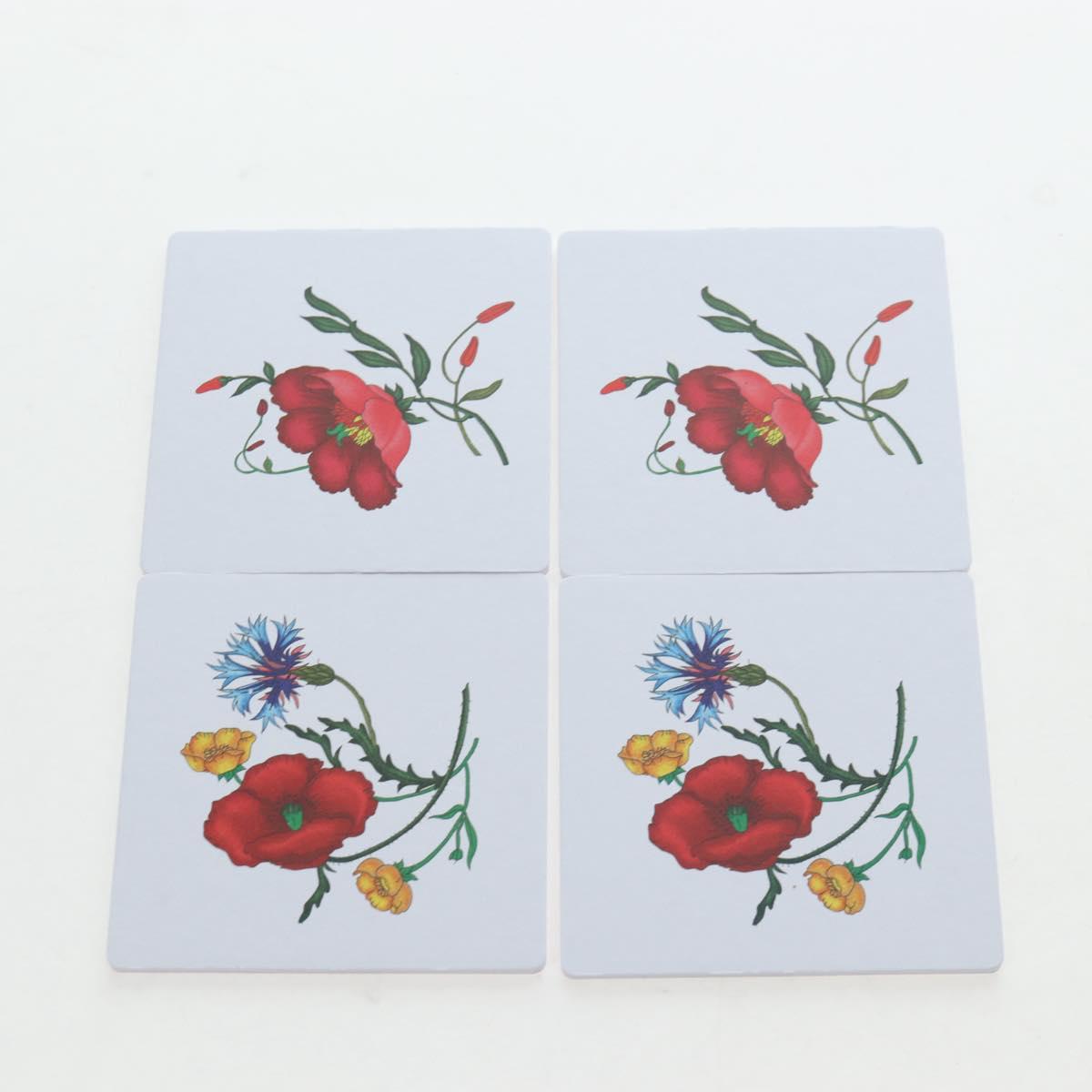 GUCCI Flora Coaster Set White Auth 196229M