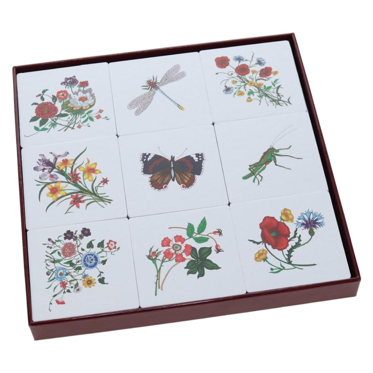GUCCI Flora Coaster Set White Auth 196229M