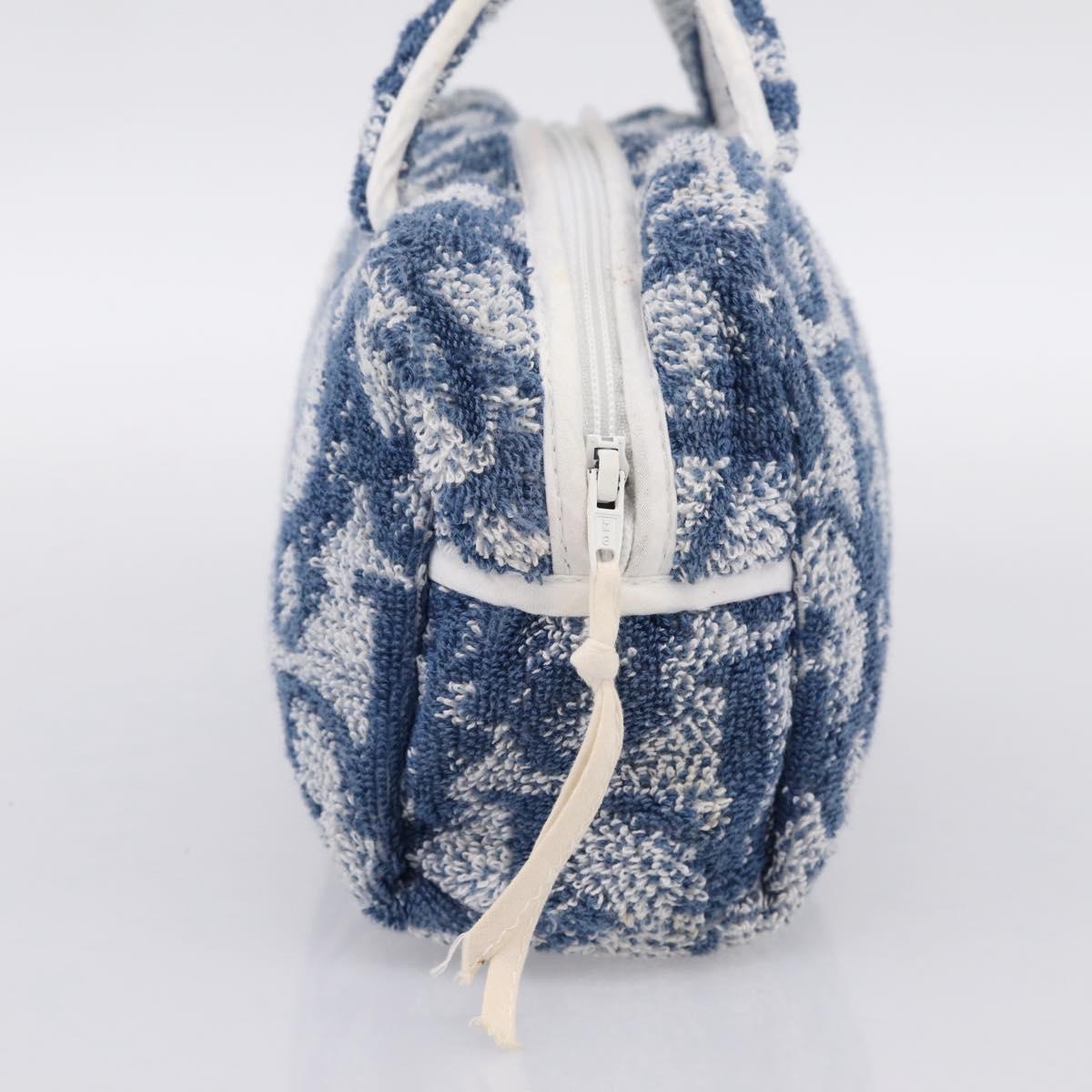 Christian Dior Trotter Canvas Hand Bag pile Blue Auth 196236A