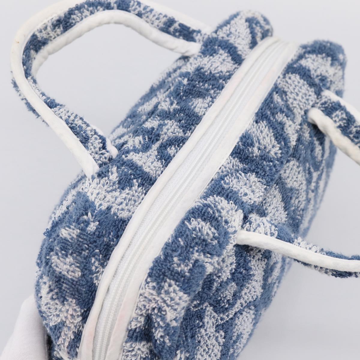 Christian Dior Trotter Canvas Hand Bag pile Blue Auth 196236A
