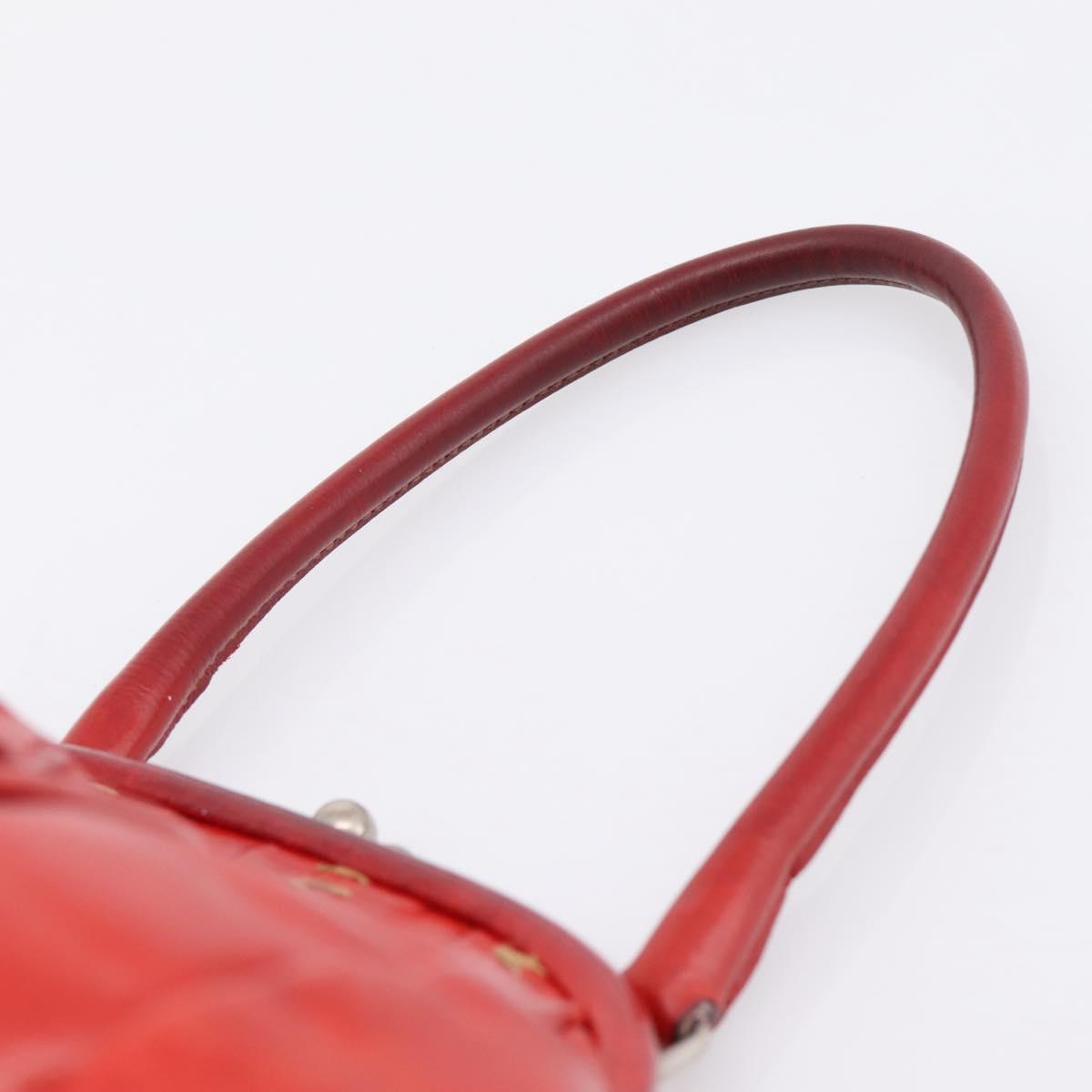 Miu Miu Hand Bag Leather Red Silver Auth 196237A