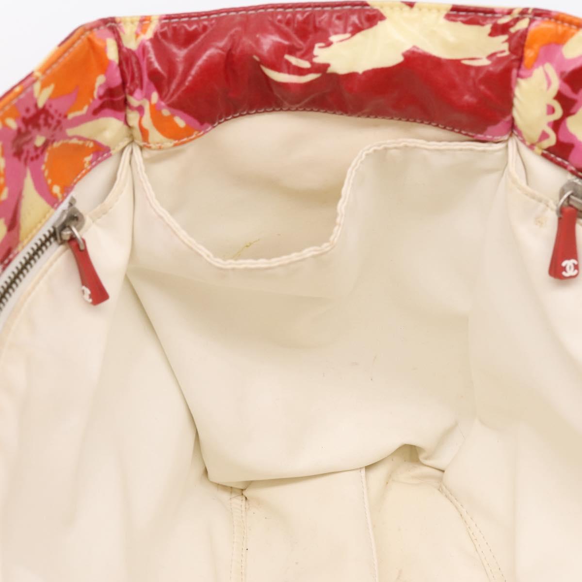 CHANEL High Summer Tote Bag PVC Canvas Red CC Auth 196247