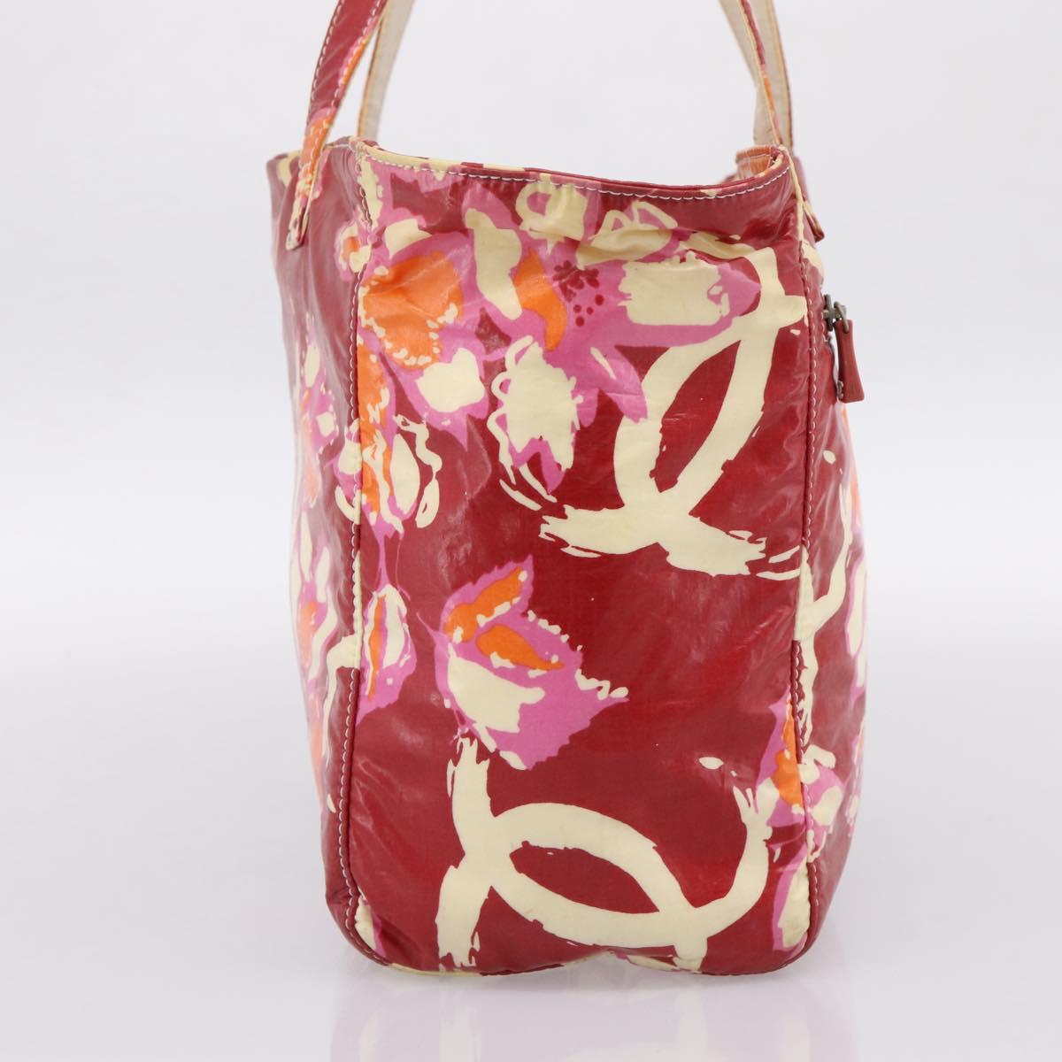 CHANEL High Summer Tote Bag PVC Canvas Red CC Auth 196247