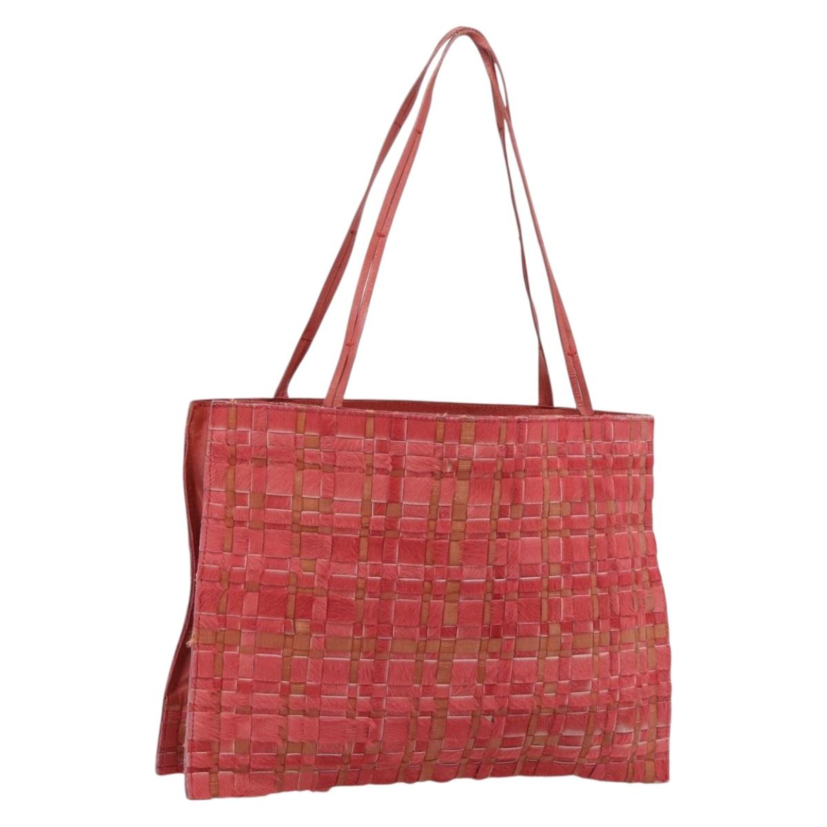 BOTTEGA VENETA INTRECCIATO Tote Bag Leather Pink Auth 196248A