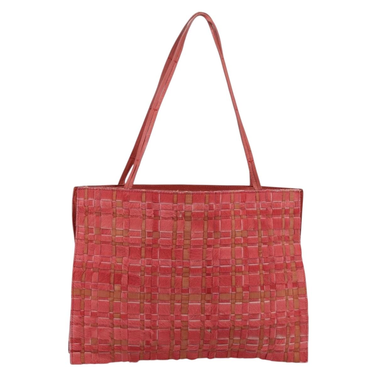 BOTTEGA VENETA INTRECCIATO Tote Bag Leather Pink Auth 196248A