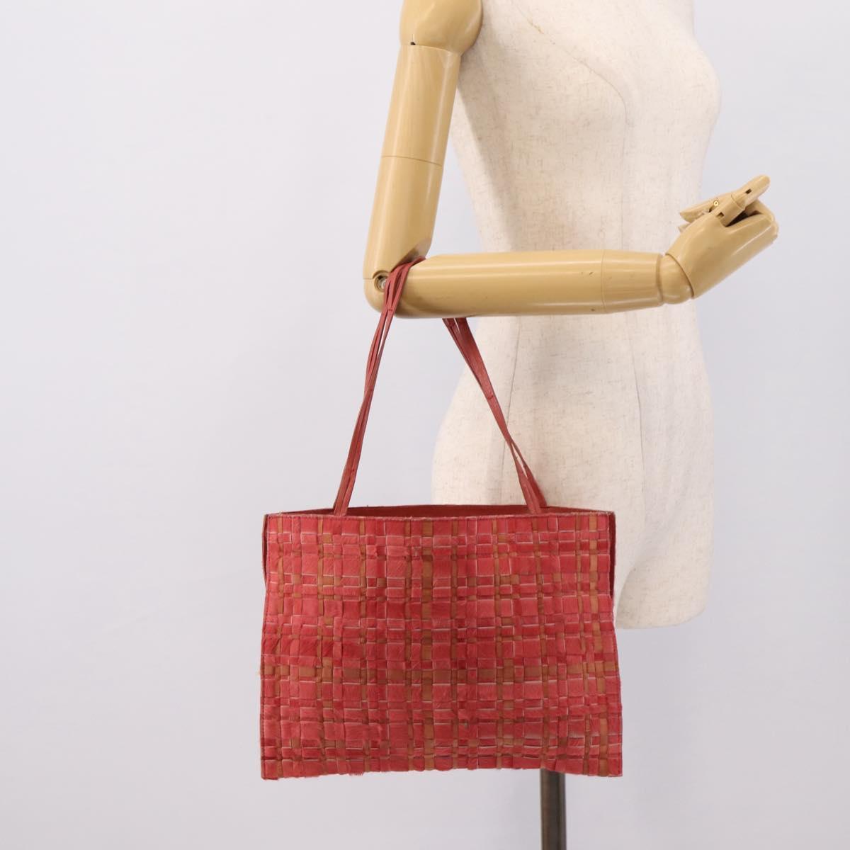 BOTTEGA VENETA INTRECCIATO Tote Bag Leather Pink Auth 196248A