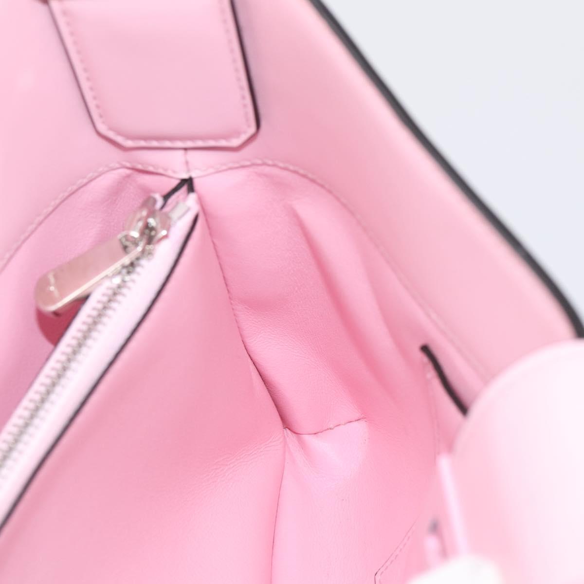 Salvatore Ferragamo Gancini Shoulder Bag Leather Pink Silver Auth 196250