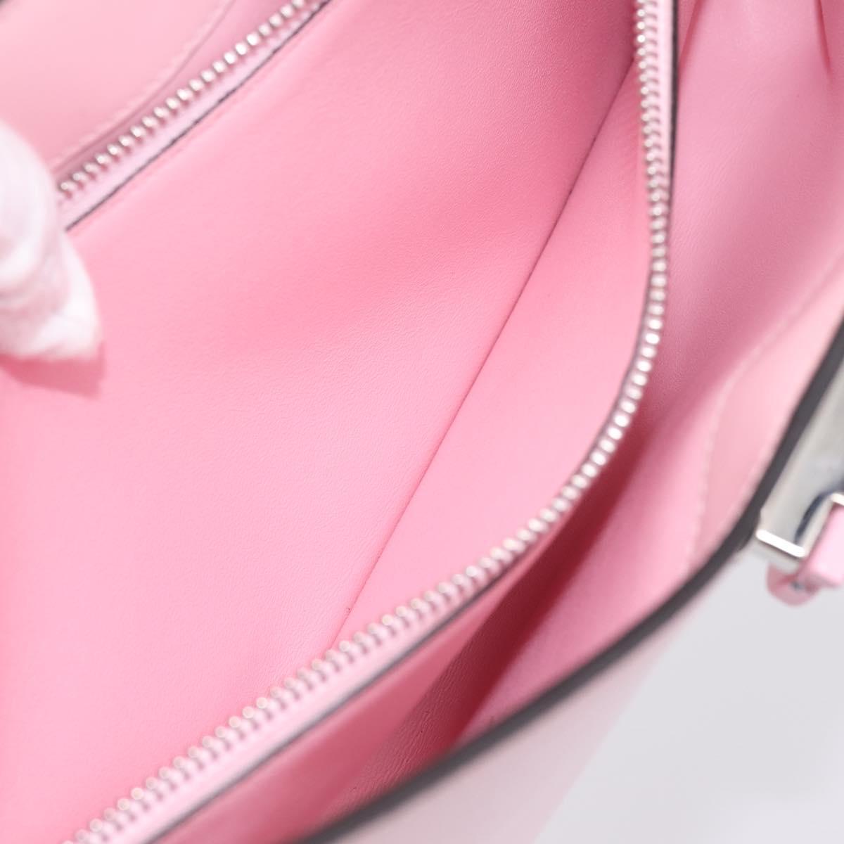 Salvatore Ferragamo Gancini Shoulder Bag Leather Pink Silver Auth 196250