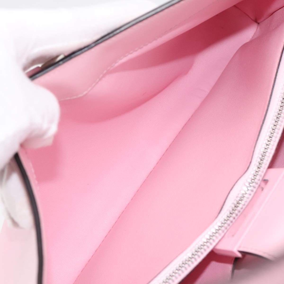Salvatore Ferragamo Gancini Shoulder Bag Leather Pink Silver Auth 196250