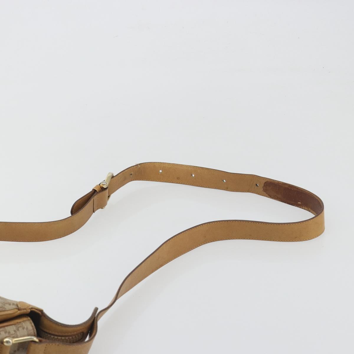 CELINE Macadam Canvas Shoulder Bag PVC Beige Gold Auth 196251