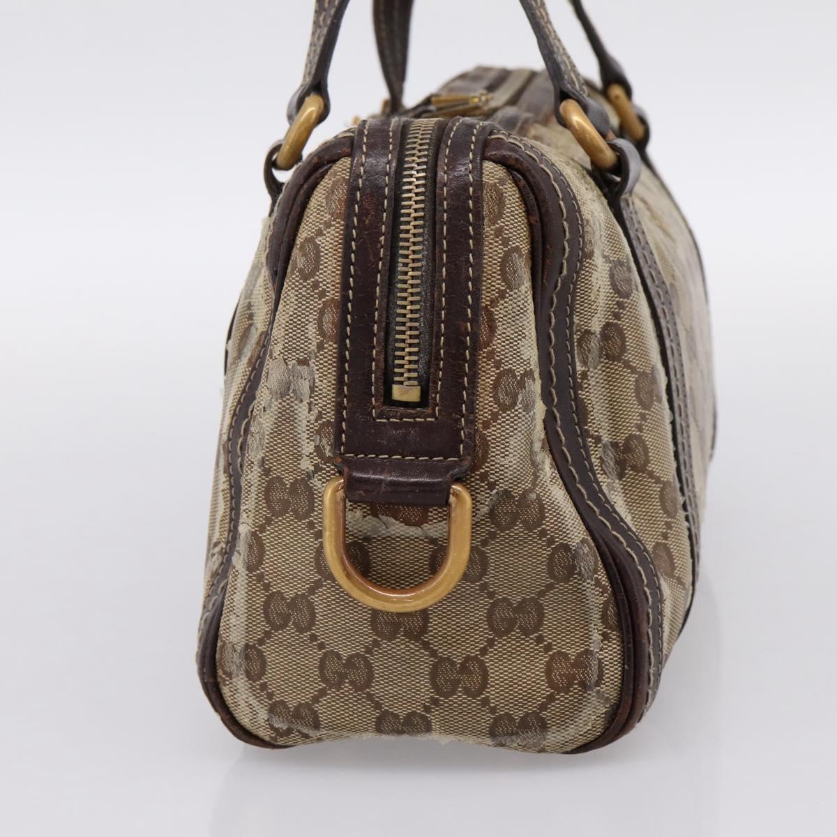 GUCCI GG Crystal Hand Bag Coated Canvas Beige Gold 181487 Auth 196257