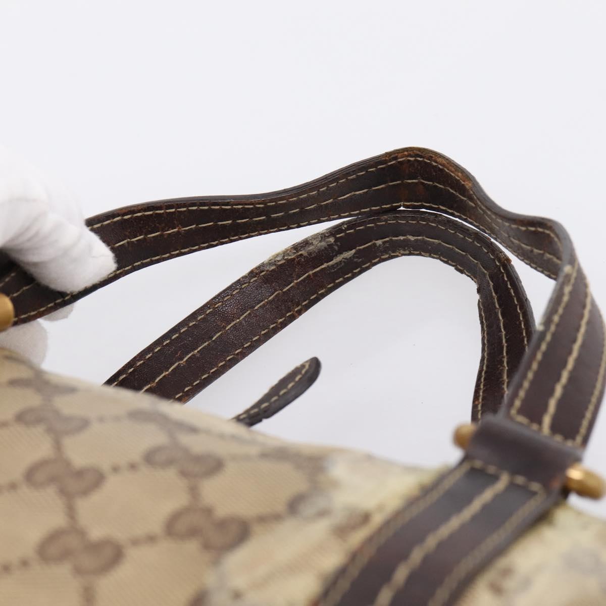 GUCCI GG Crystal Hand Bag Coated Canvas Beige Gold 181487 Auth 196257