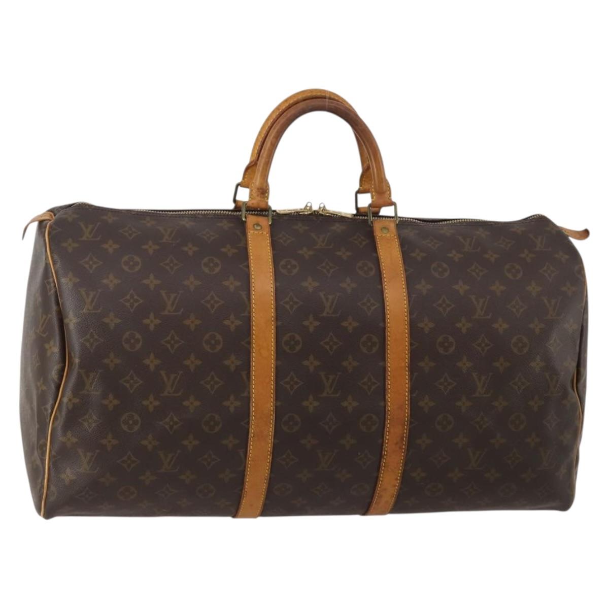 LOUIS VUITTON Monogram Keepall 55 Boston Bag M41424 LV Auth 196259