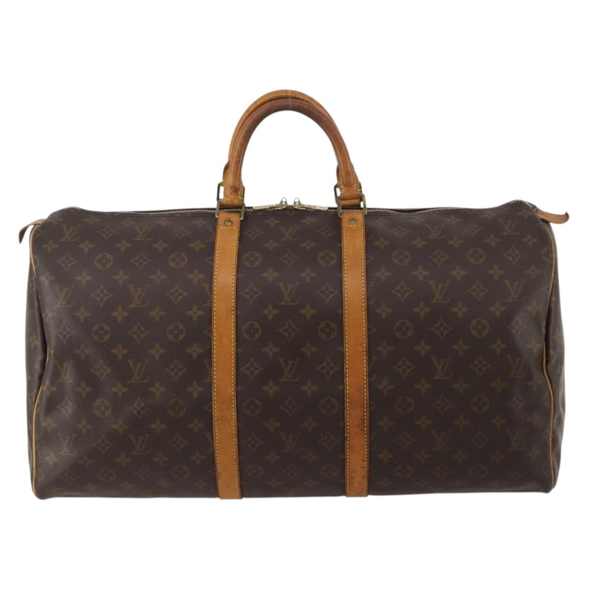 LOUIS VUITTON Monogram Keepall 55 Boston Bag M41424 LV Auth 196259