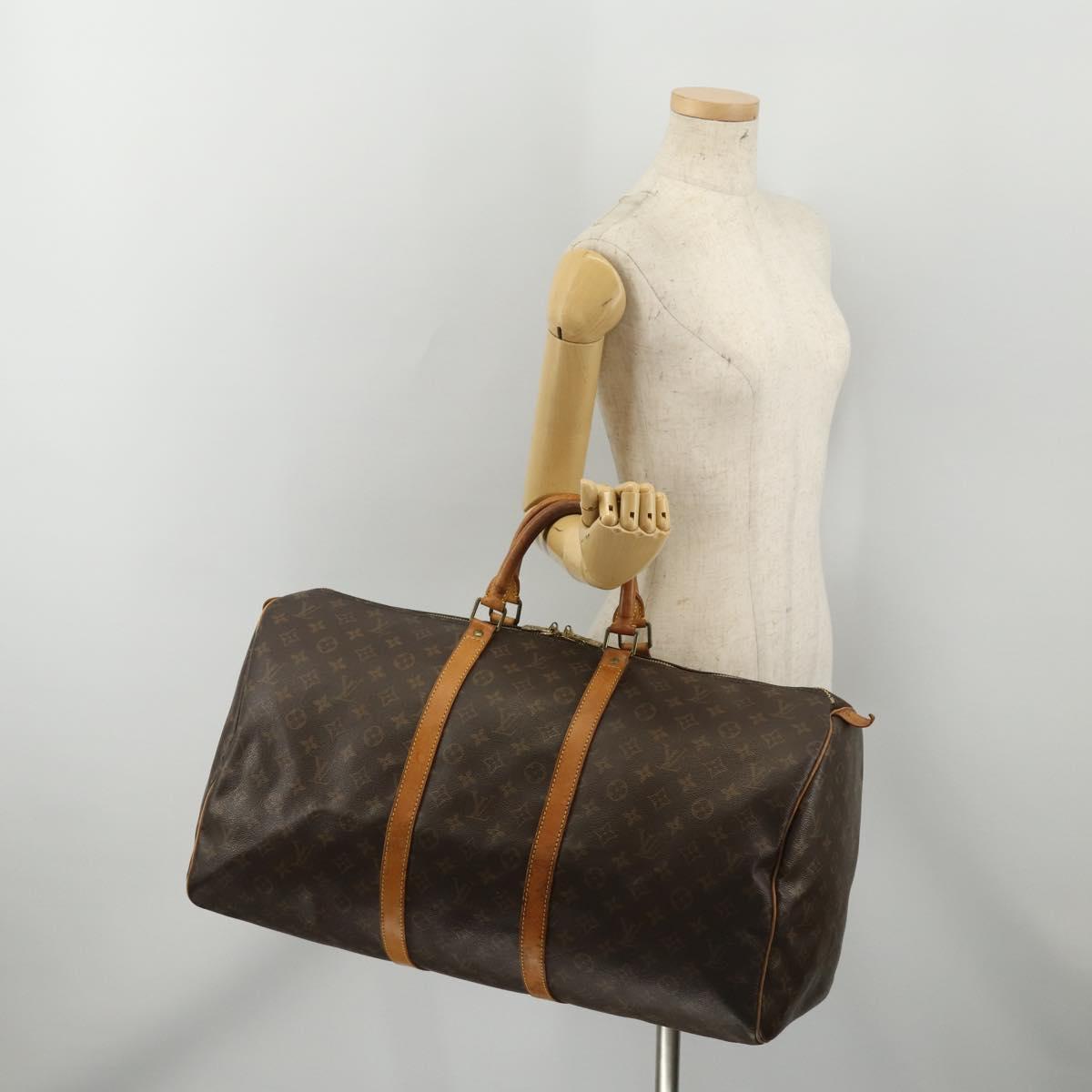 LOUIS VUITTON Monogram Keepall 55 Boston Bag M41424 LV Auth 196259