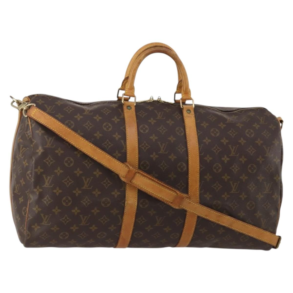 LOUIS VUITTON Monogram Keepall Bandouliere55 Boston Bag M41414 LV Auth 196260