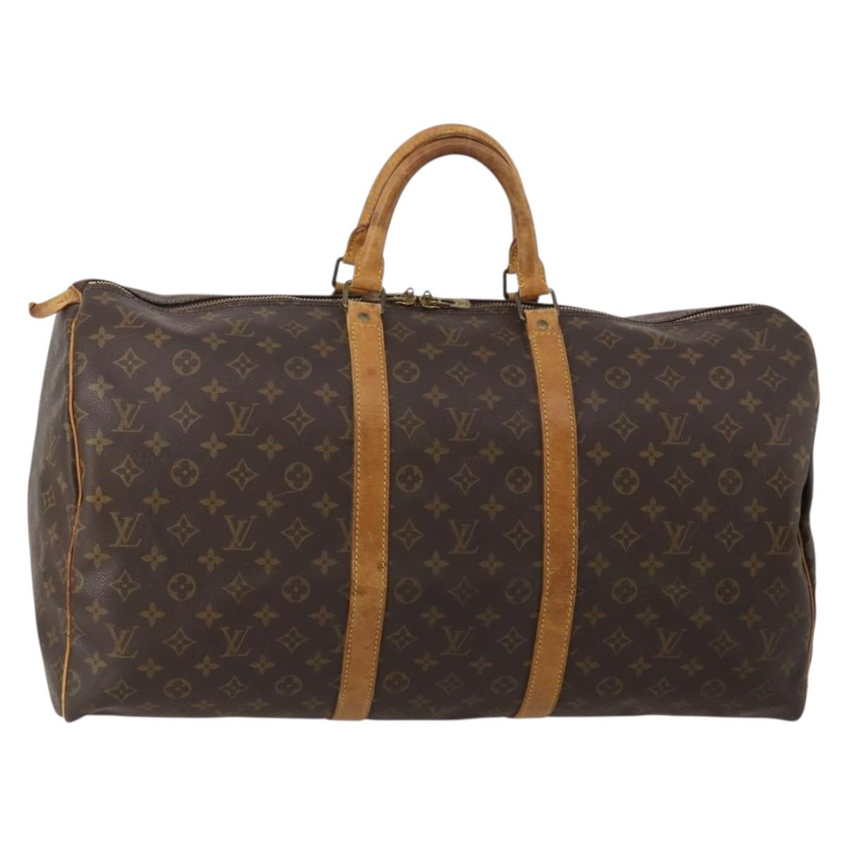 LOUIS VUITTON Monogram Keepall 55 Boston Bag M41424 LV Auth 196261