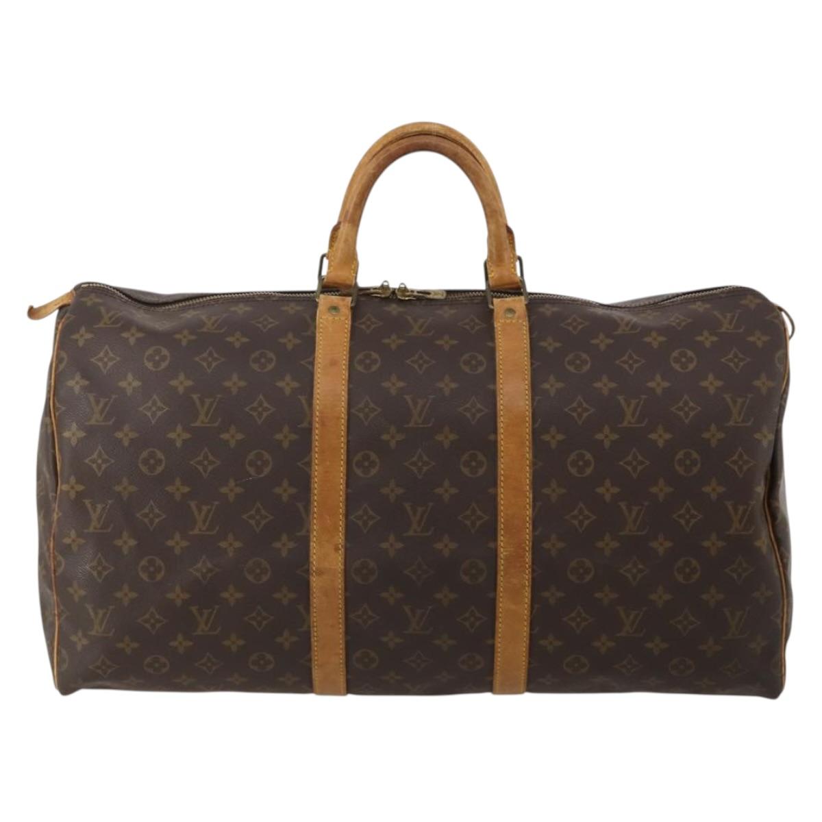 LOUIS VUITTON Monogram Keepall 55 Boston Bag M41424 LV Auth 196261