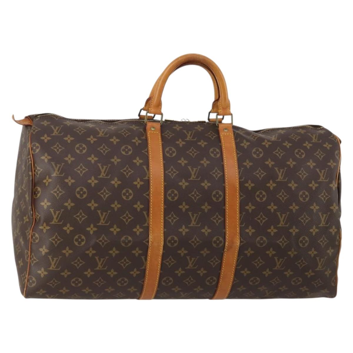 LOUIS VUITTON Monogram Keepall 55 Boston Bag M41424 LV Auth 196262A